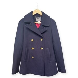 Women's Navy J.Crew Majesty Peacoat in Stadium‎ Cloth 0 Nello Gori Italian Wool